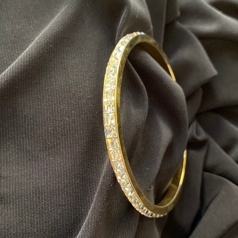 Two Rhinestone Bangle Vintage Bracelets - image 7